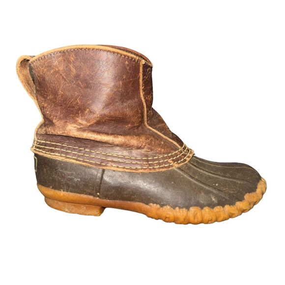 Vtg L.L. Bean Duck Boot Men's Size 6 M Brown Leather Maine Hunting Shoes - Picture 4 of 11